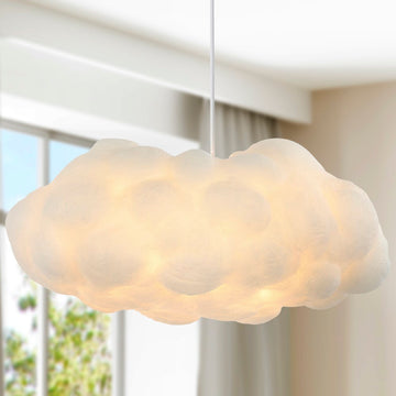 Zephyr 23"  Modern Contemporary Silk LED Cloud Pendant - JONATHAN Y